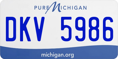MI license plate DKV5986