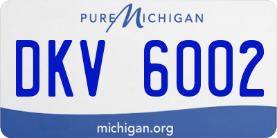 MI license plate DKV6002