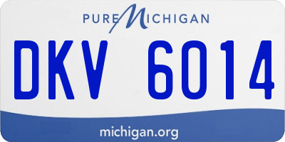 MI license plate DKV6014