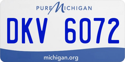 MI license plate DKV6072