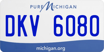 MI license plate DKV6080