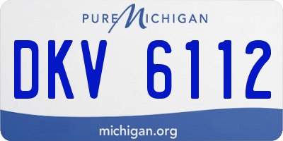 MI license plate DKV6112