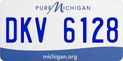 MI license plate DKV6128