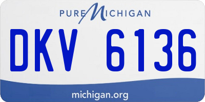 MI license plate DKV6136