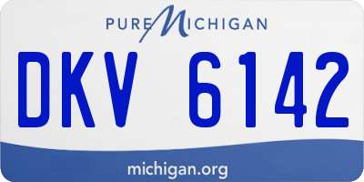 MI license plate DKV6142
