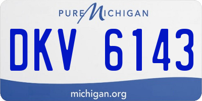 MI license plate DKV6143