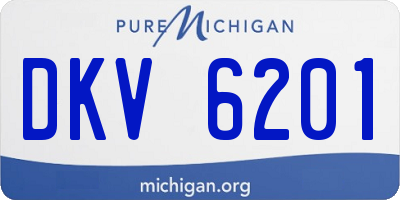 MI license plate DKV6201