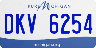 MI license plate DKV6254