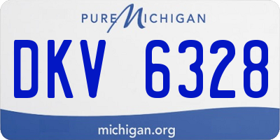MI license plate DKV6328