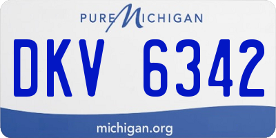 MI license plate DKV6342