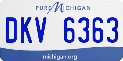 MI license plate DKV6363