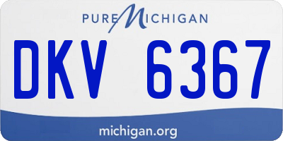 MI license plate DKV6367
