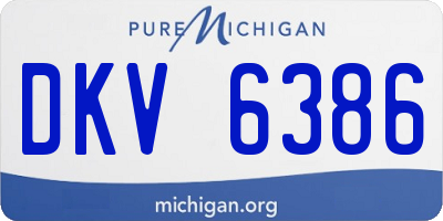 MI license plate DKV6386