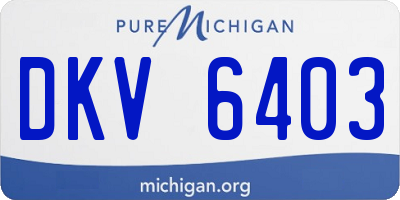 MI license plate DKV6403
