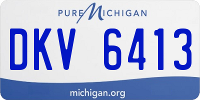 MI license plate DKV6413