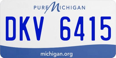 MI license plate DKV6415