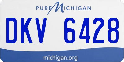 MI license plate DKV6428