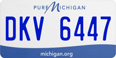 MI license plate DKV6447