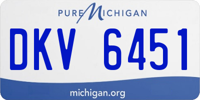 MI license plate DKV6451