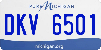 MI license plate DKV6501