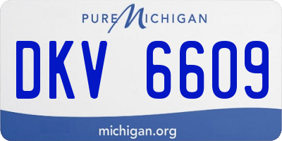 MI license plate DKV6609