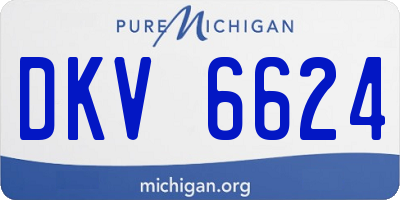 MI license plate DKV6624