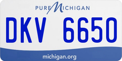 MI license plate DKV6650