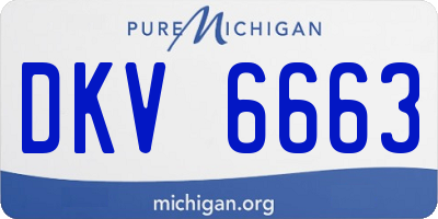 MI license plate DKV6663