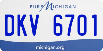 MI license plate DKV6701