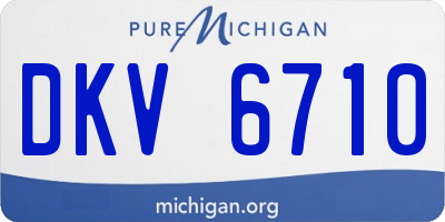 MI license plate DKV6710