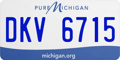 MI license plate DKV6715
