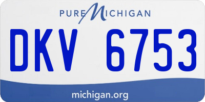 MI license plate DKV6753
