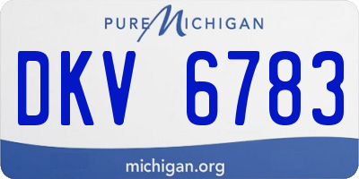 MI license plate DKV6783