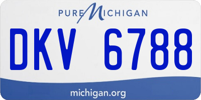 MI license plate DKV6788