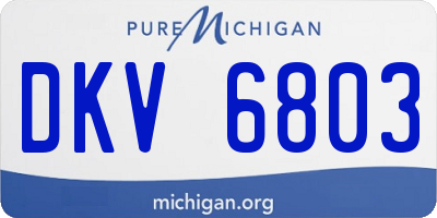 MI license plate DKV6803