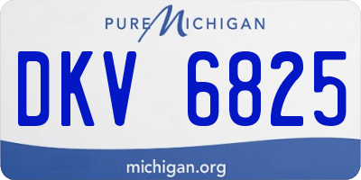 MI license plate DKV6825