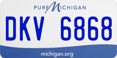 MI license plate DKV6868