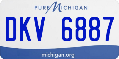 MI license plate DKV6887