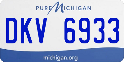 MI license plate DKV6933