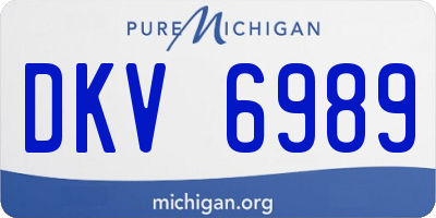 MI license plate DKV6989