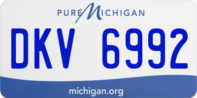 MI license plate DKV6992
