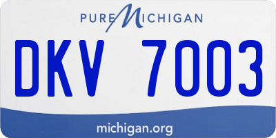 MI license plate DKV7003