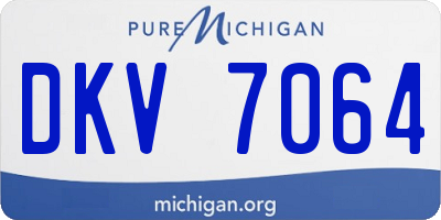 MI license plate DKV7064