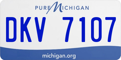 MI license plate DKV7107