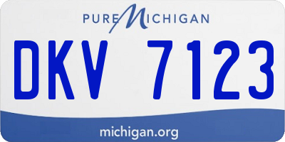 MI license plate DKV7123