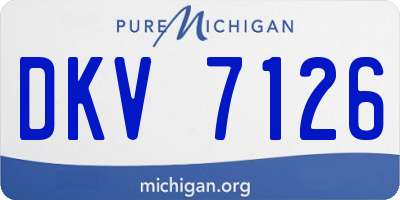 MI license plate DKV7126