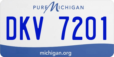 MI license plate DKV7201