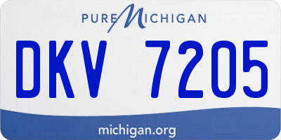 MI license plate DKV7205
