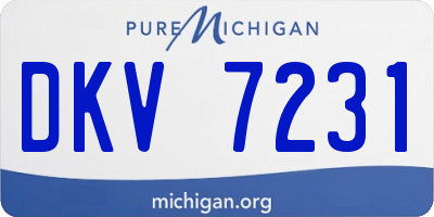MI license plate DKV7231