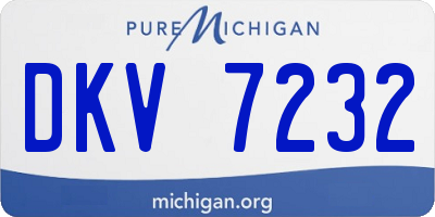 MI license plate DKV7232